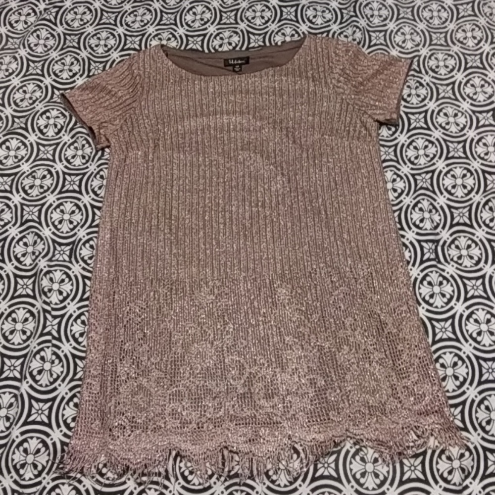 S.L. Fashions Sparkle Fringe Dress